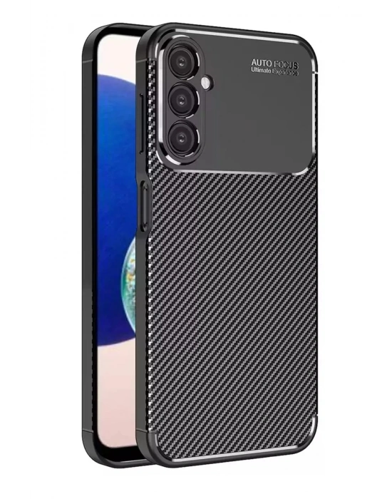Newface Samsung Galaxy A05S Kılıf Auto Focus Karbon Kapak - Siyah