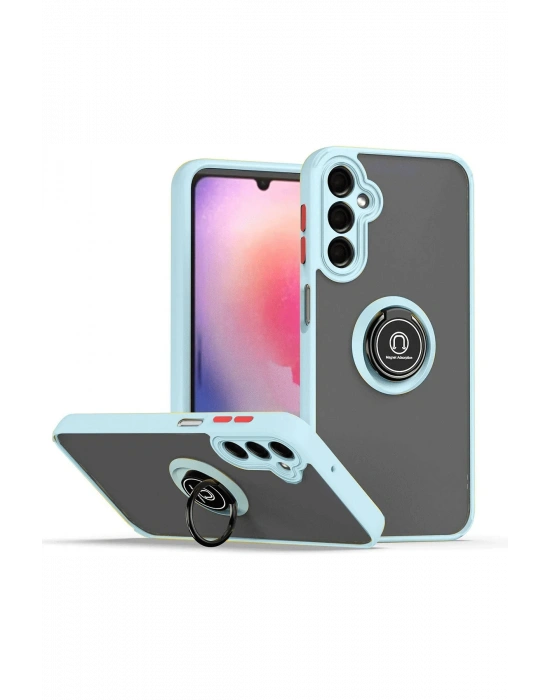 Newface Samsung Galaxy A05S Kılıf Montreal Yüzüklü Silikon Kapak - Buz Mavi