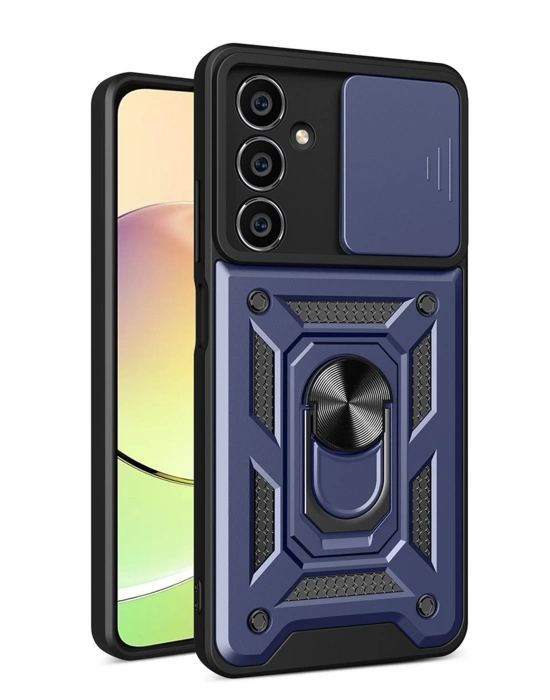 Newface Samsung Galaxy A05S Kılıf Pars Lens Yüzüklü Silikon - Lacivert