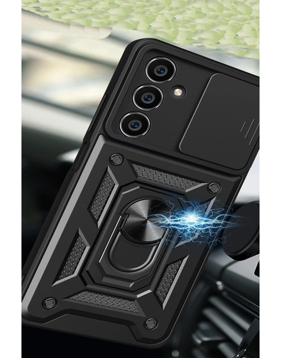 Newface Samsung Galaxy A05S Kılıf Pars Lens Yüzüklü Silikon - Lacivert