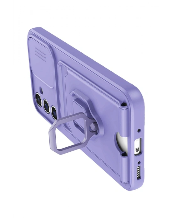 Newface Samsung Galaxy A05S Kılıf Zuma Kartvizitli Yüzüklü Silikon - Lila