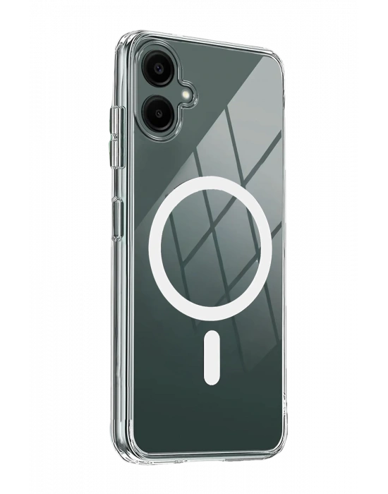 Newface Samsung Galaxy A06 Combo Sert Şeffaf Magsafe Kapak - Şeffaf