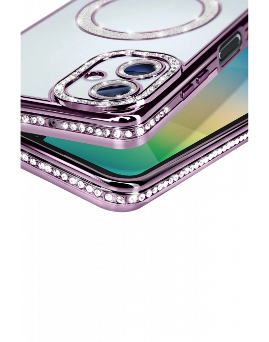 Newface Samsung Galaxy A06 Joke Simli Magneticsafe Kılıf - Derin Mor