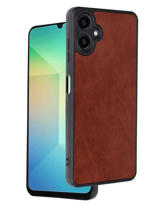 Newface Samsung Galaxy A06 Kılıf Aras Deri Kapak - Bordo