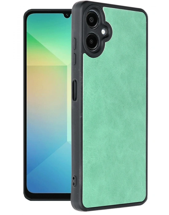 Newface Samsung Galaxy A06 Kılıf Aras Deri Kapak - Koyu Yeşil