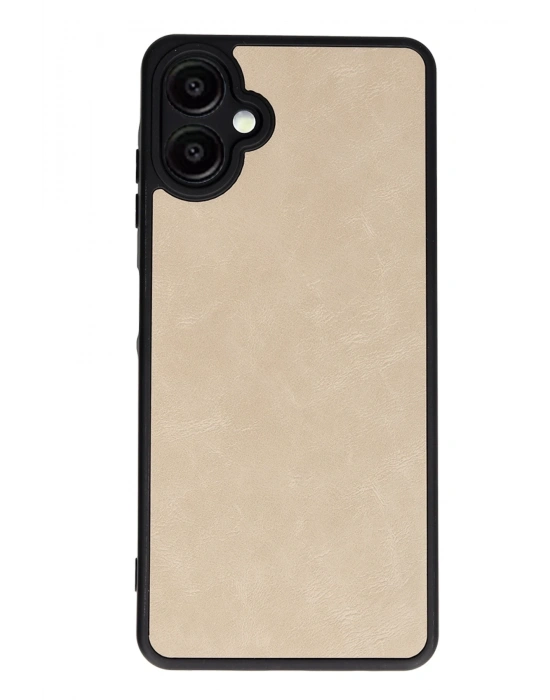 Newface Samsung Galaxy A06 Kılıf Aras Deri Kapak - Pudra