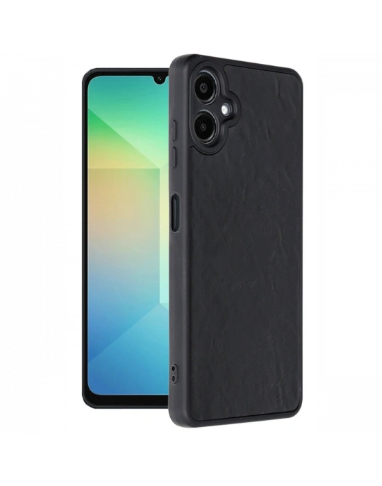 Newface Samsung Galaxy A06 Kılıf Aras Deri Kapak - Siyah