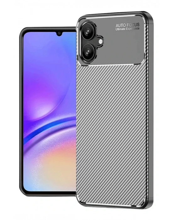 Newface Samsung Galaxy A06 Kılıf Auto Focus Karbon Kapak - Gri