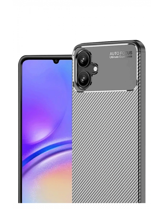 Newface Samsung Galaxy A06 Kılıf Auto Focus Karbon Kapak - Gri