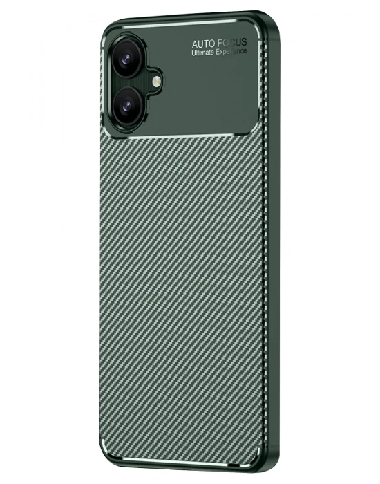 Newface Samsung Galaxy A06 Kılıf Auto Focus Karbon Kapak - Koyu Yeşil