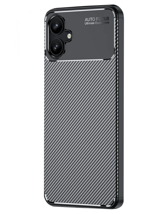 Newface Samsung Galaxy A06 Kılıf Auto Focus Karbon Kapak - Siyah