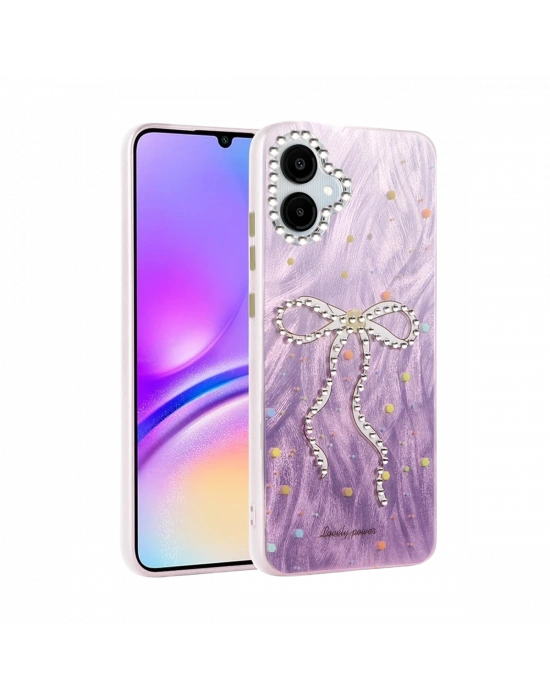 Newface Samsung Galaxy A06 Kılıf Blade Aynalı Desenli Kapak - Desen 1