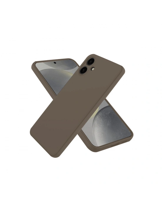 Newface Samsung Galaxy A06 Kılıf First Silikon - Kahverengi