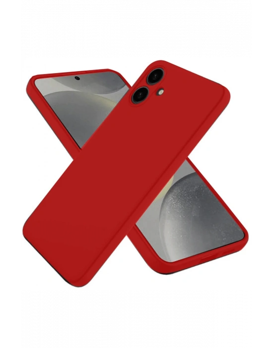 Newface Samsung Galaxy A06 Kılıf First Silikon - Kırmızı
