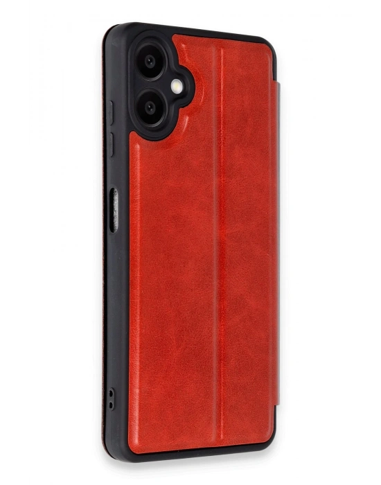 Newface Samsung Galaxy A06 Kılıf Flip Cover - Kırmızı