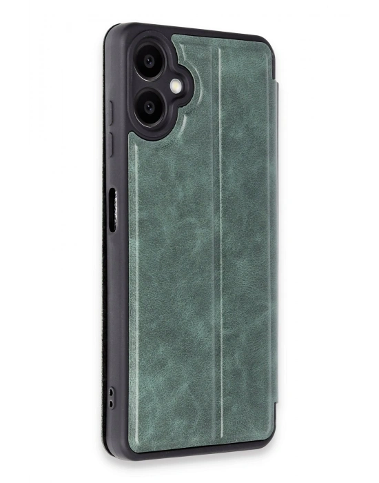 Newface Samsung Galaxy A06 Kılıf Flip Cover - Koyu Yeşil