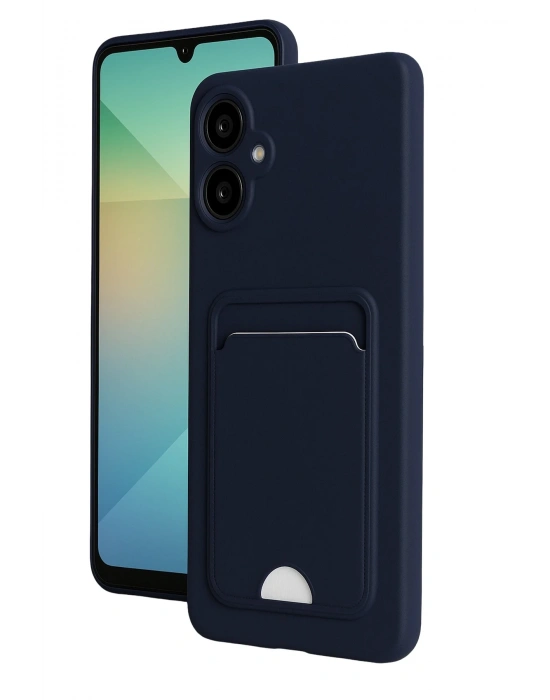 Newface Samsung Galaxy A06 Kılıf Kelvin Kartvizitli Silikon - Lacivert