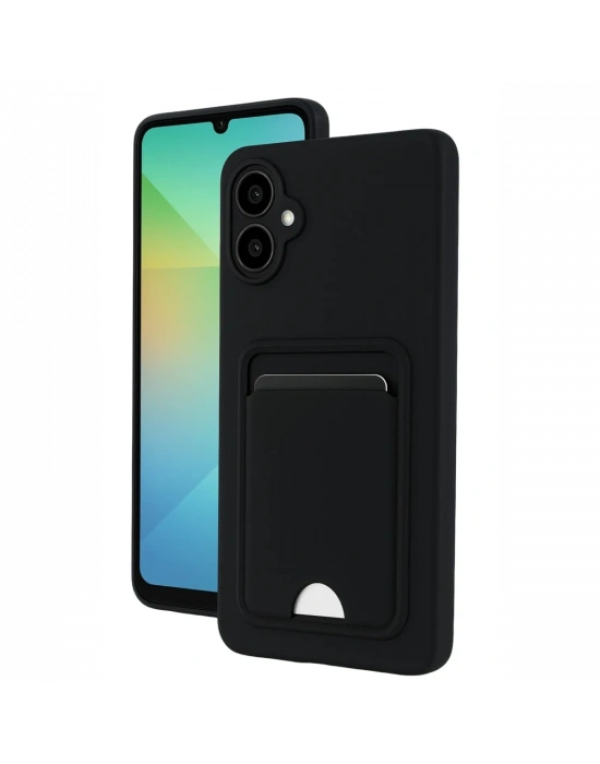 Newface Samsung Galaxy A06 Kılıf Kelvin Kartvizitli Silikon - Siyah