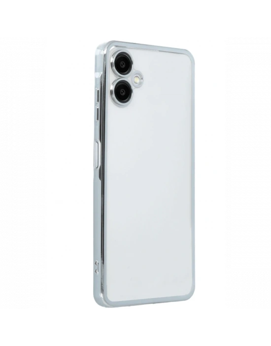 Newface Samsung Galaxy A06 Kılıf Razer Lensli Silikon - Gümüş