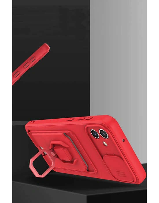 Newface Samsung Galaxy A06 Kılıf Zuma Kartvizitli Yüzüklü Silikon - Pembe