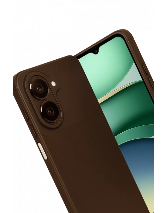 Newface Samsung Galaxy A07 4G Auto Focus Karbon Kapak - Kahverengi