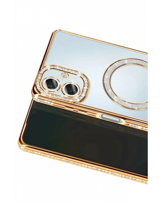 Newface Samsung Galaxy A07 4G Joke Simli Magneticsafe Kılıf - Gold