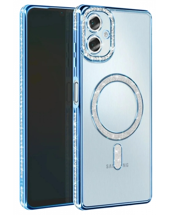 Newface Samsung Galaxy A07 4G Joke Simli Magneticsafe Kılıf - Mavi