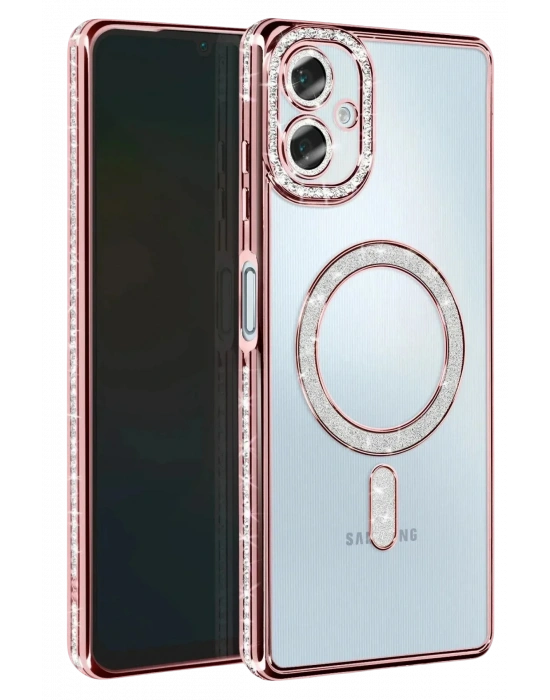 Newface Samsung Galaxy A07 4G Joke Simli Magneticsafe Kılıf - Pembe