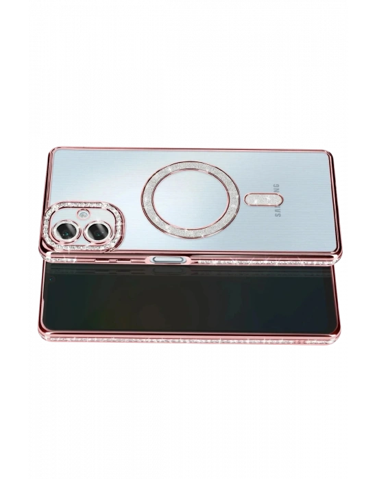 Newface Samsung Galaxy A07 4G Joke Simli Magneticsafe Kılıf - Pembe