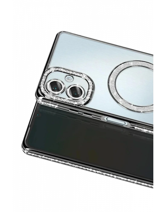 Newface Samsung Galaxy A07 4G Joke Simli Magneticsafe Kılıf - Siyah