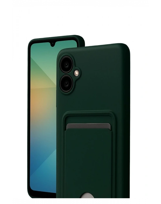 Newface Samsung Galaxy A07 4G Kelvin Kartvizitli Silikon - Koyu Yeşil