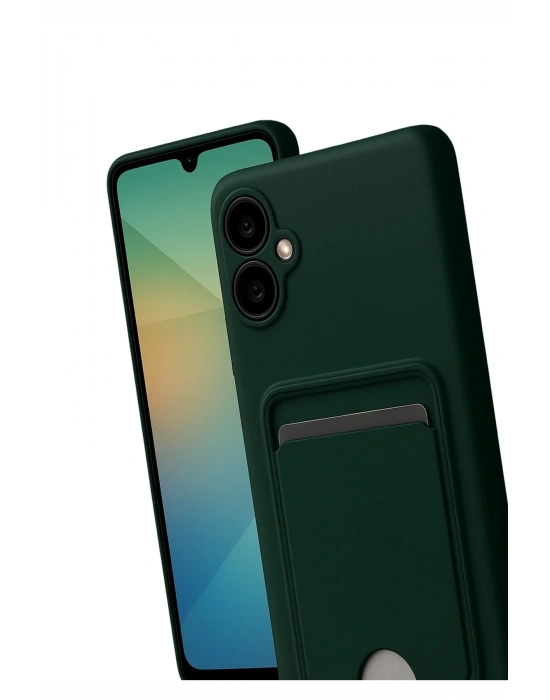 Newface Samsung Galaxy A07 4G Kelvin Kartvizitli Silikon - Koyu Yeşil