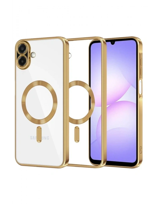 Newface Samsung Galaxy A07 4G Kross Magneticsafe Kapak - Gold