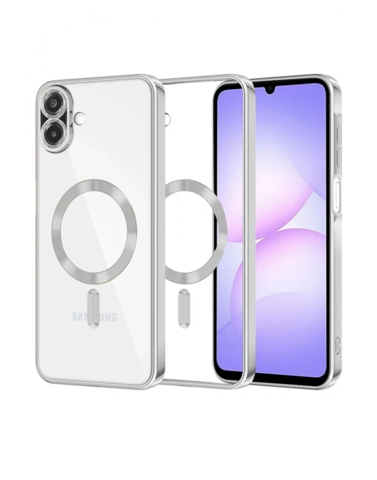 Newface Samsung Galaxy A07 4G Kross Magneticsafe Kapak - Gümüş