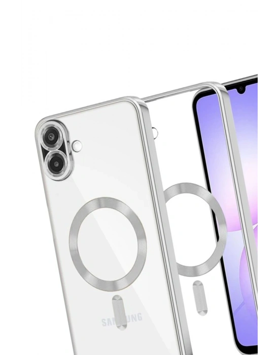 Newface Samsung Galaxy A07 4G Kross Magneticsafe Kapak - Gümüş