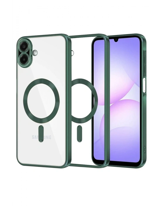 Newface Samsung Galaxy A07 4G Kross Magneticsafe Kapak - Koyu Yeşil