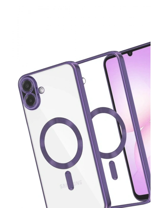 Newface Samsung Galaxy A07 4G Kross Magneticsafe Kapak - Mor