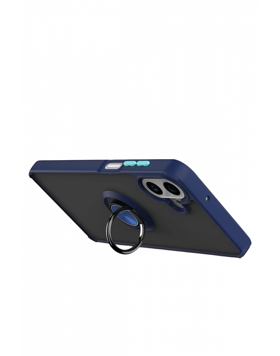 Newface Samsung Galaxy A07 4G Montreal Yüzüklü Silikon Kapak - Lacivert