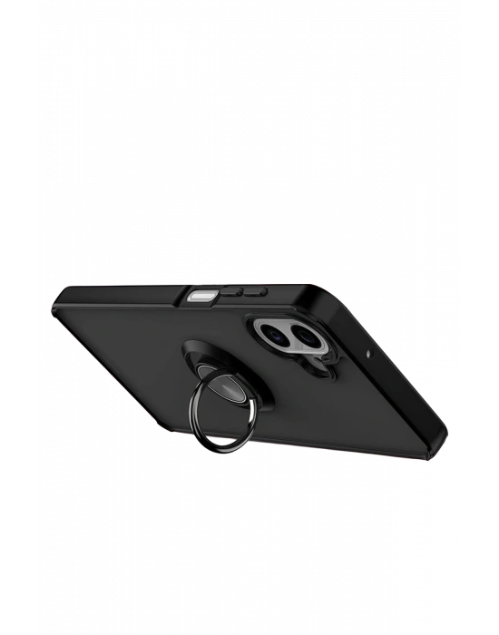 Newface Samsung Galaxy A07 4G Montreal Yüzüklü Silikon Kapak - Siyah