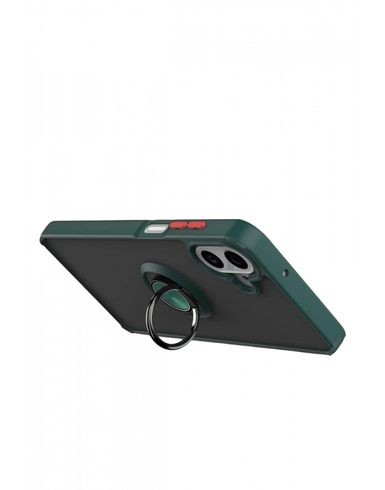 Newface Samsung Galaxy A07 4G Montreal Yüzüklü Silikon Kapak - Yeşil