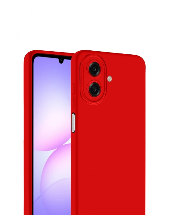 Newface Samsung Galaxy A07 4G Nano içi Kadife Silikon - Kırmızı