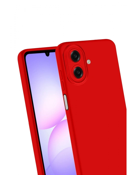 Newface Samsung Galaxy A07 4G Nano içi Kadife Silikon - Kırmızı