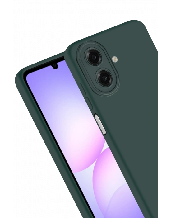 Newface Samsung Galaxy A07 4G Nano içi Kadife Silikon - K.Yeşil