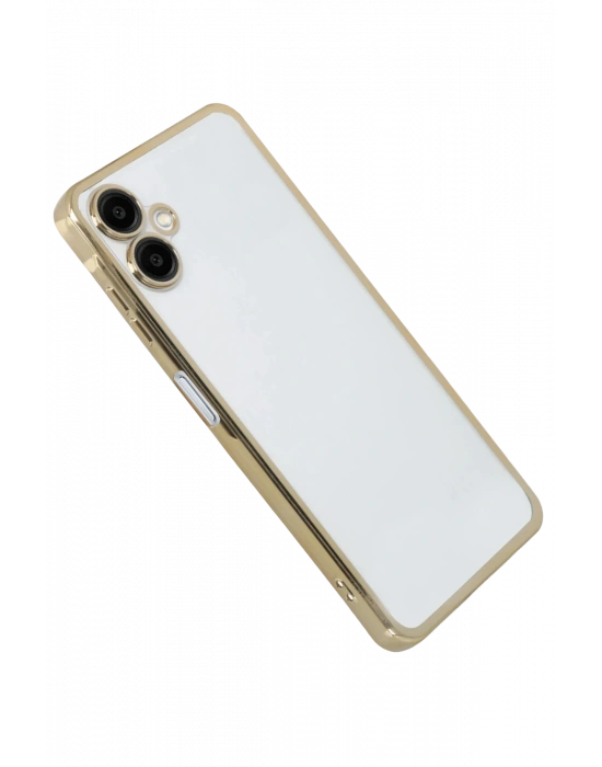 Newface Samsung Galaxy A07 4G Razer Lensli Silikon - Gold