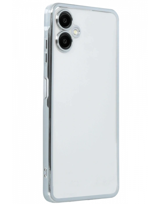 Newface Samsung Galaxy A07 4G Razer Lensli Silikon - Gümüş