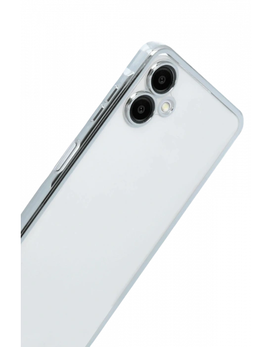 Newface Samsung Galaxy A07 4G Razer Lensli Silikon - Gümüş