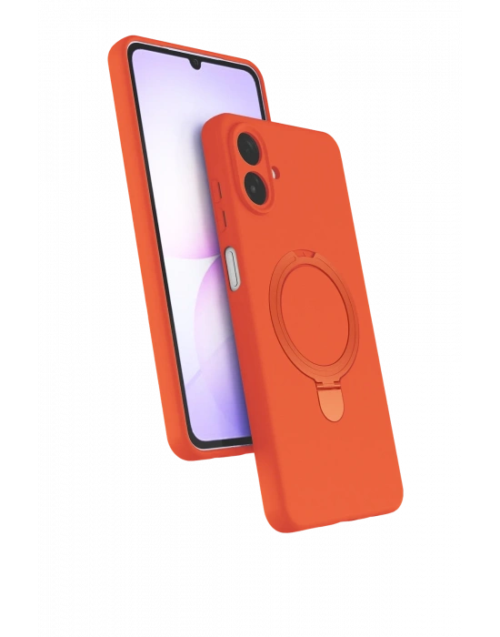 Newface Samsung Galaxy A07 4G Regal Magsafe Standlı Kapak - Turuncu