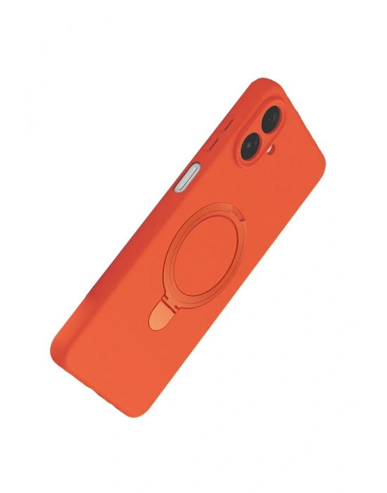 Newface Samsung Galaxy A07 4G Regal Magsafe Standlı Kapak - Turuncu