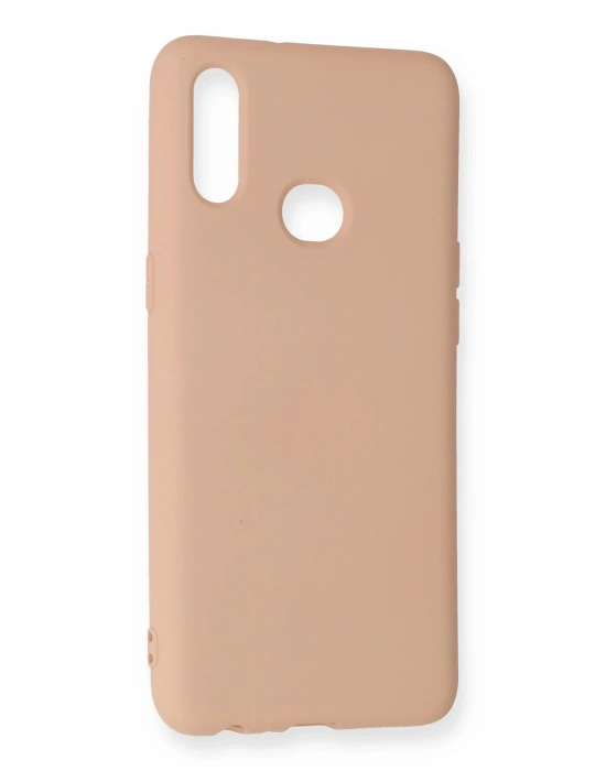 Newface Samsung Galaxy A10S Kılıf Nano içi Kadife Silikon - Pudra