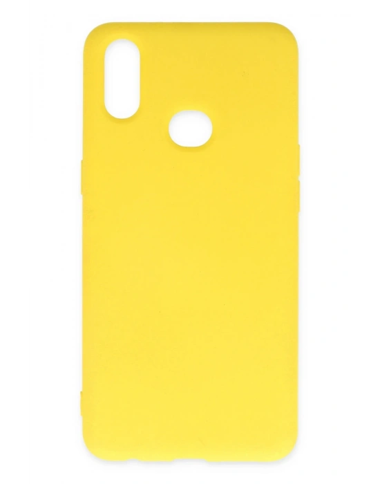 Newface Samsung Galaxy A10S Kılıf Nano içi Kadife Silikon - Sarı